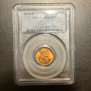 1944-D Lincoln Wheat Penny in Protective Case